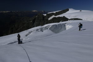 Trhlina cestou na Breithorn