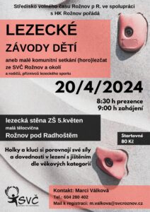 Plakát na lezecké závody Rožnov pod Radhoštěm 2024